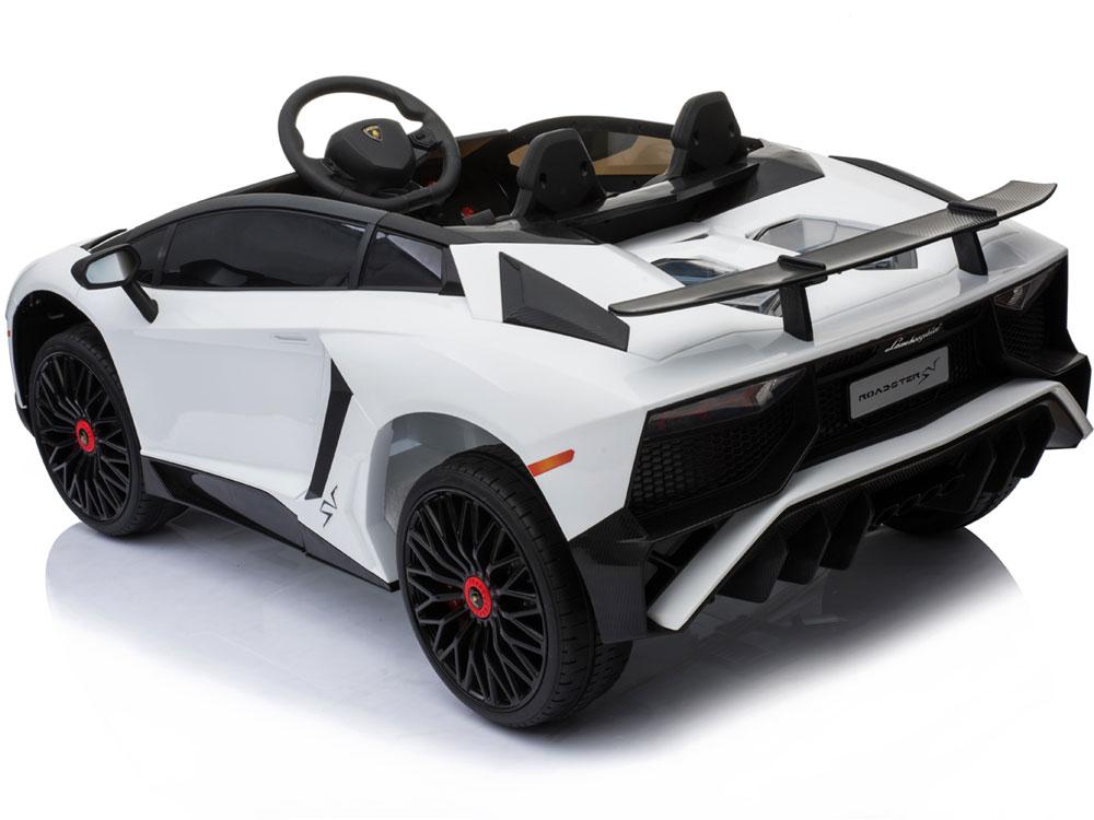 Mini Moto Lamborghini 12v White  - Driving Choice: Manual Drive or Remote Control), Kids Electric Ride On Car - White