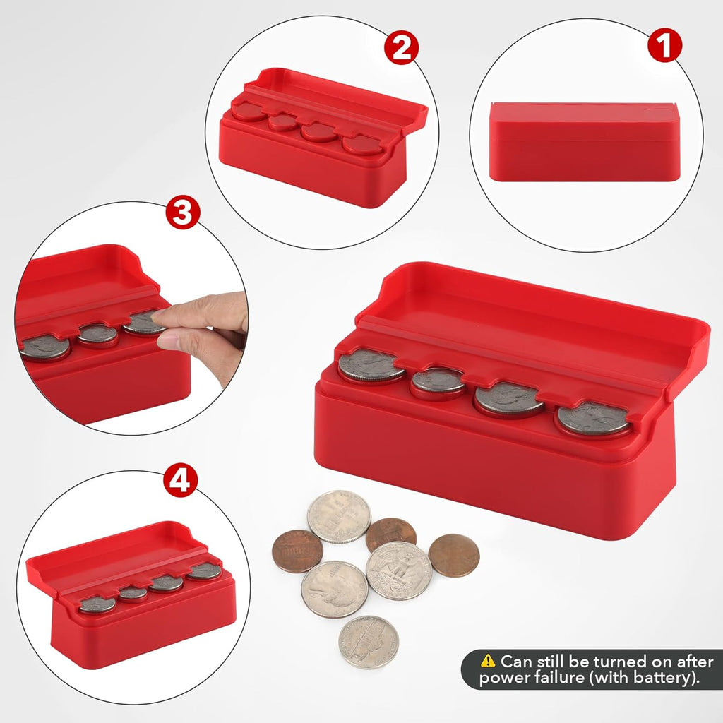 SINGARO Coin Holder for Car, Universal Car Coin Change Organizer, Car Coin Holder Compatible with Coins of Different Sizes, Car Interior Accessories, Suitable for Most Cars, Trucks(Red)
