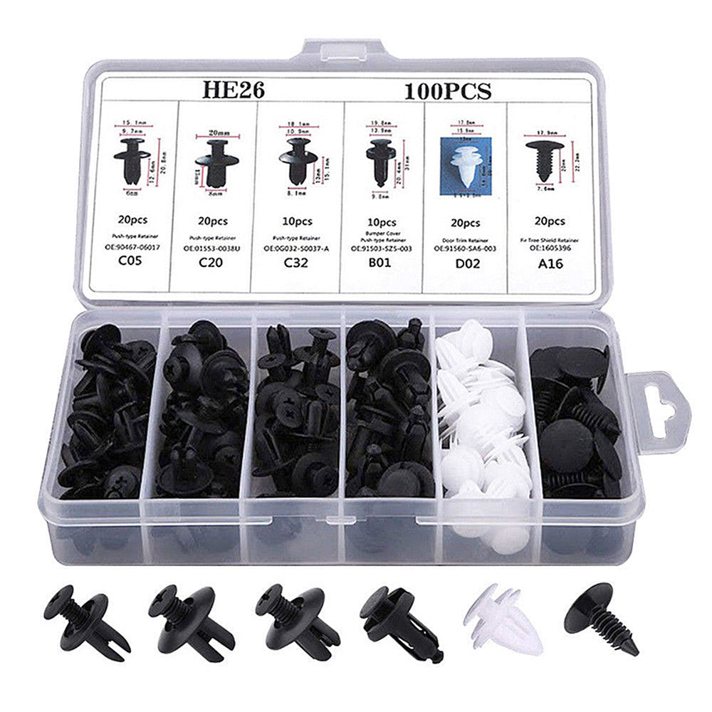 Premium Car Plastic Fastener Clips: Perfect For Auto Bumper, Door Trim, Panel Fender &amp; More!