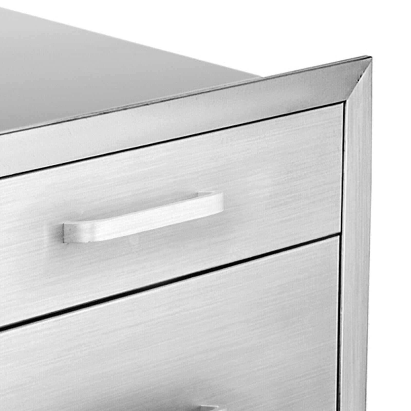 14x23x20 Inch Triple Worktable  Steel Outdoor Kitchen BBQ Access Drawer