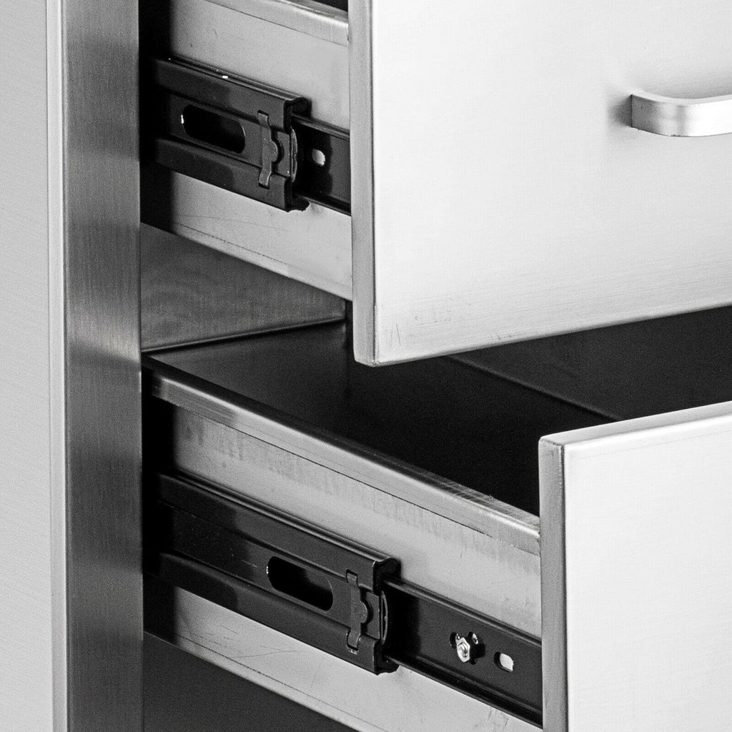 14x23x20 Inch Triple Worktable  Steel Outdoor Kitchen BBQ Access Drawer