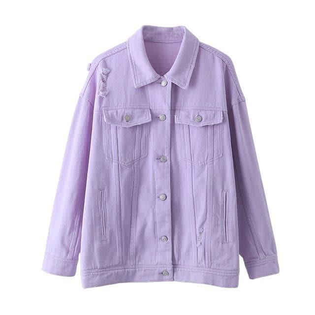 lavender denim jacket