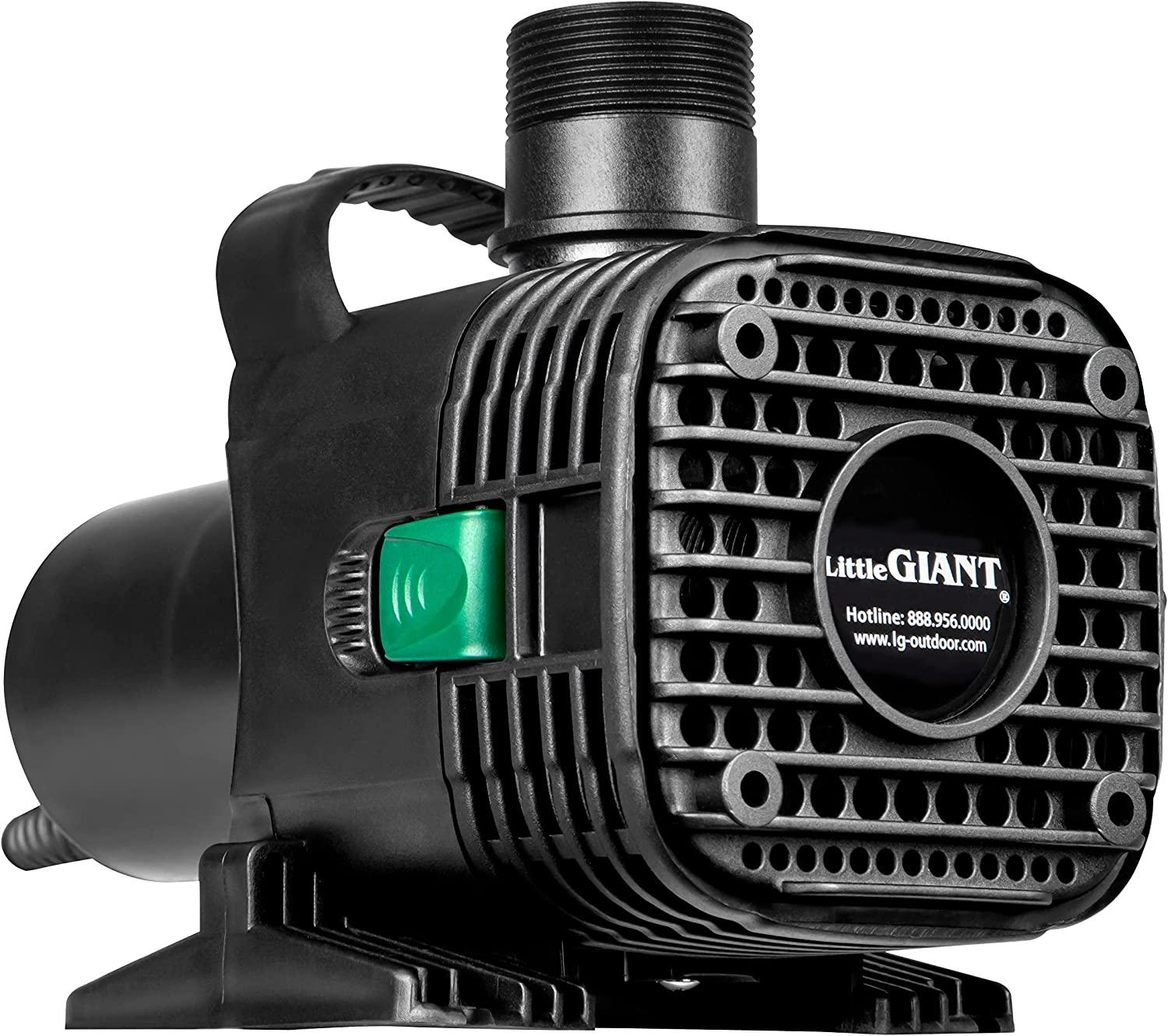 Little Giant 566725 2770 GPH Wet Rotor Pump with 20-Ft. Cord for ponds up to 2700 Gallons, Black, F20-2700