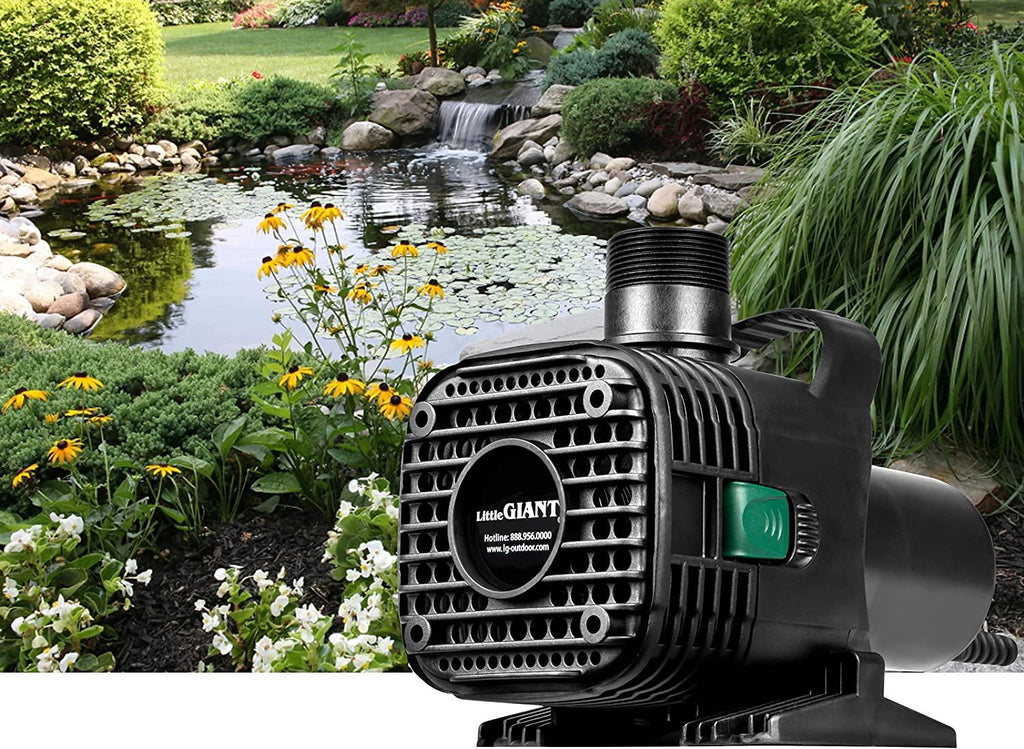 Little Giant 566725 2770 GPH Wet Rotor Pump with 20-Ft. Cord for ponds up to 2700 Gallons, Black, F20-2700
