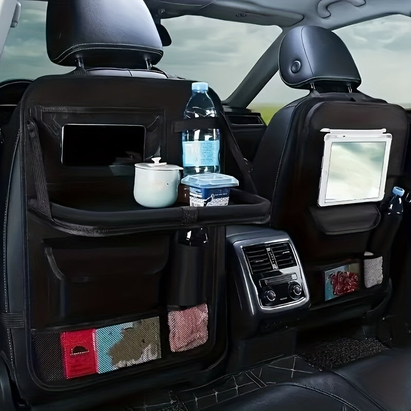 1pc Car Back Seat Organizer, StoraPockets Kick Mats Car Back Seat Protectors Tissue Box Cup Holder Laptop Table Car Eating Tray For ParOnly