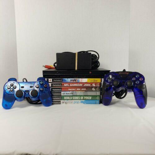 Sony PlayStation 2 PS2 Slim SCPH-77001 Console Bundle w/ 2 Controllers, 6 Games