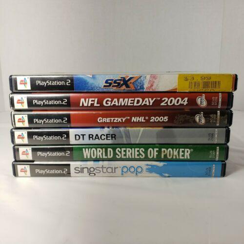 Sony PlayStation 2 PS2 Slim SCPH-77001 Console Bundle w/ 2 Controllers, 6 Games