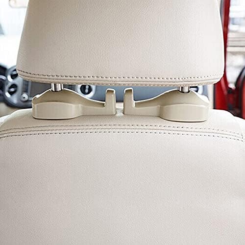 IPELY Universal Car Vehicle Back Seat Headrest Hanger Holder Hook for Bag Purse Cloth Grocery (Dark Beige -Set of 2)