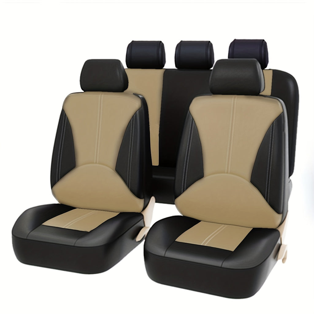 Car PU Leather Seat Cover High Quality Full Set universal cars Leather Seat Cover 5 Seat Protection Cover Suitable For Most Cars
