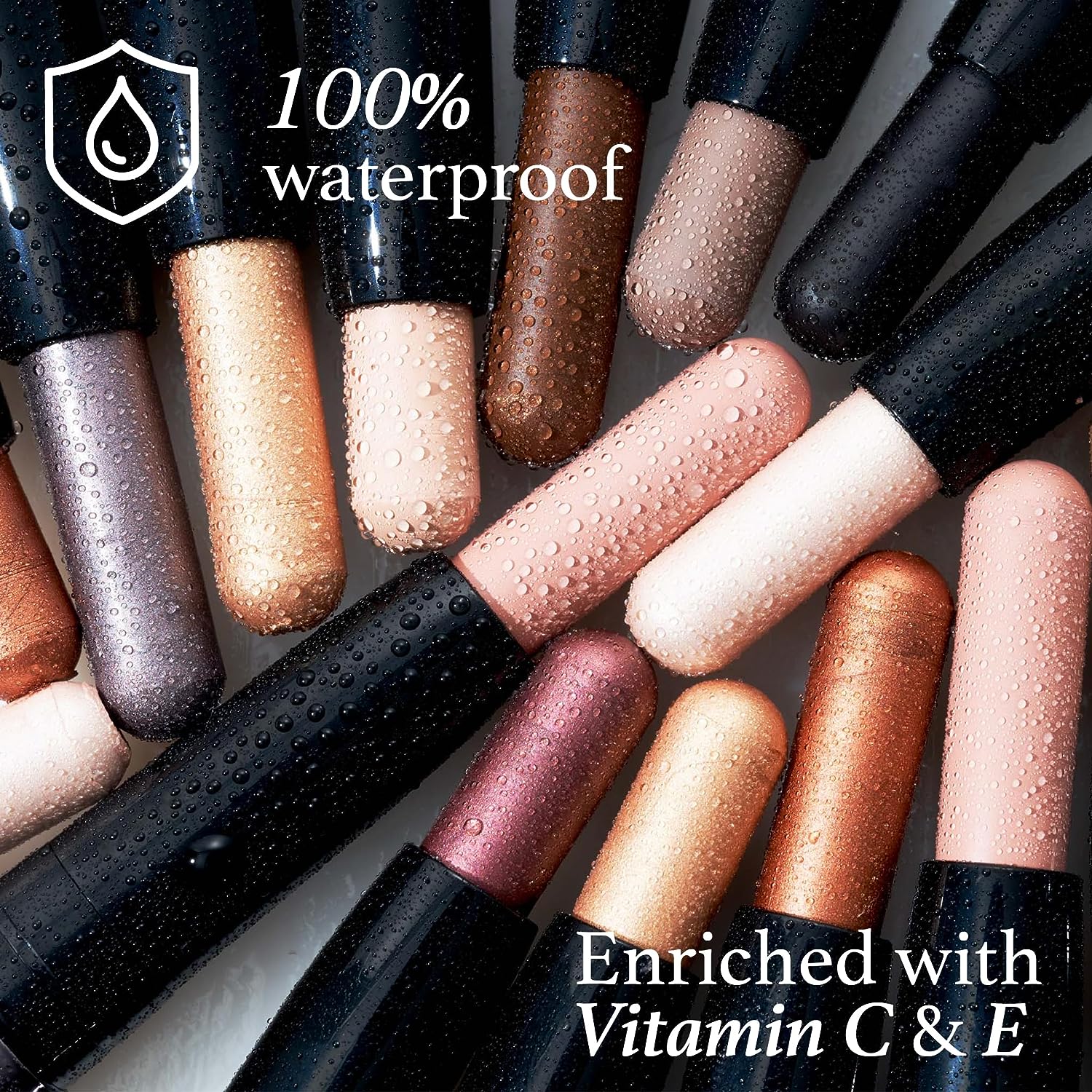 Julep Eyeshadow 101 Crème to Powder Waterproof Glitter Eyeshadow Stick, Blush Pink Sheer Metallic