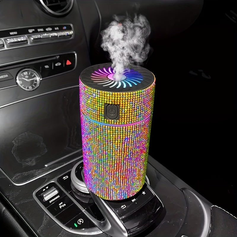 Elevate Your Car's Ambience with this Luxurious Rhinestone Humidifier &amp; Air Purifier!