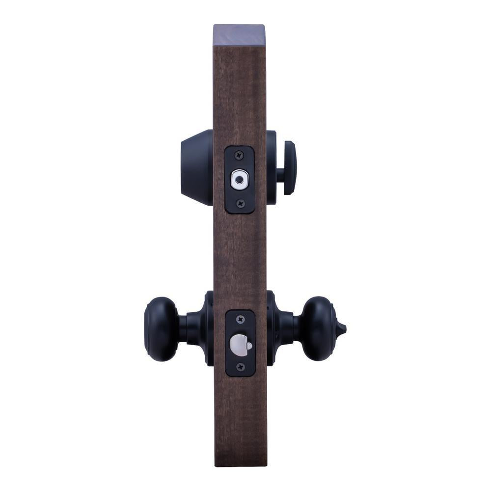Colonial Black Entry Door Knob with Deadbolt