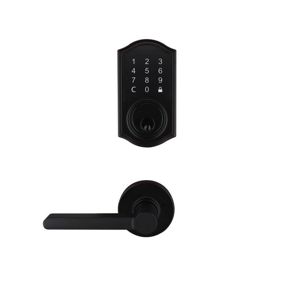 Castle Matte Black Touchpad Single Cylinder Deadbolt with TonbridLever Combo Pack