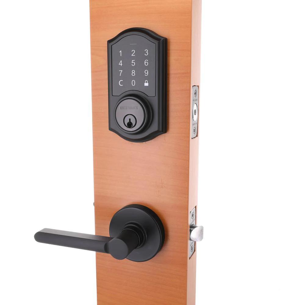 Castle Matte Black Touchpad Single Cylinder Deadbolt with TonbridLever Combo Pack