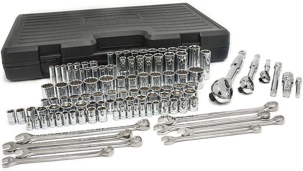 GEARWRENCH 110 Pc. 1/4", 3/8" & 1/2" Drive 6 & 12 Pt. Mechanics Tool Set, Standard & Deep, SAE/Metric - 89058