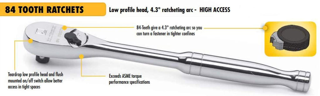 GEARWRENCH 110 Pc. 1/4", 3/8" & 1/2" Drive 6 & 12 Pt. Mechanics Tool Set, Standard & Deep, SAE/Metric - 89058