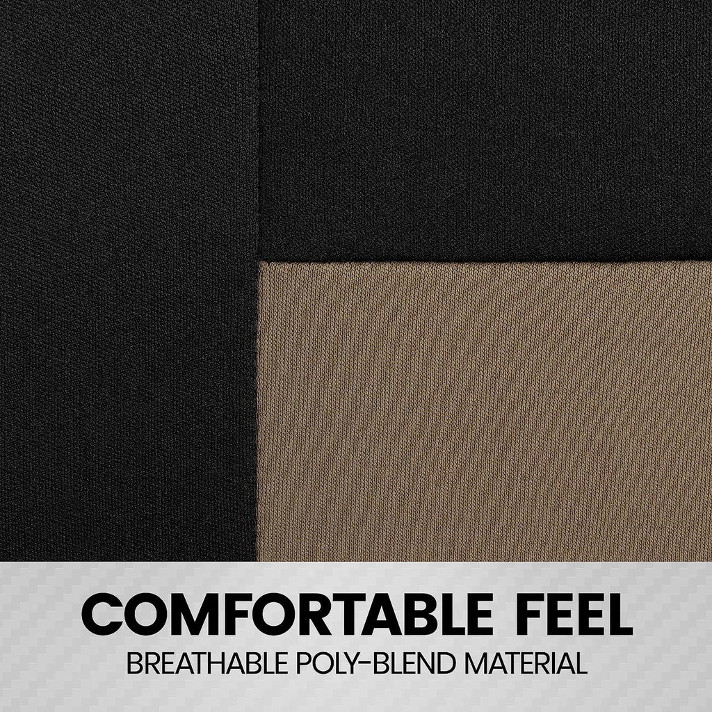BDK PolyPro Seat Covers Full Set in Beige on Black – Front and Rear Split Bench Seat Covers for Cars, Easy to Install , Car Accessories for Auto Trucks Van SUV