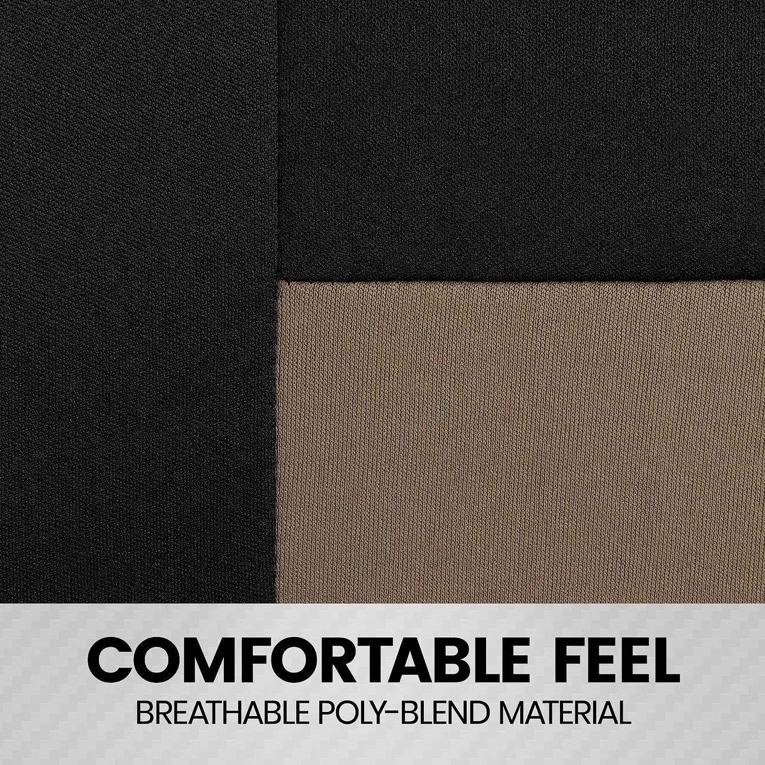 BDK PolyPro Seat Covers Full Set in Beige on Black – Front and Rear Split Bench Seat Covers for Cars, Easy to Install , Car Accessories for Auto Trucks Van SUV