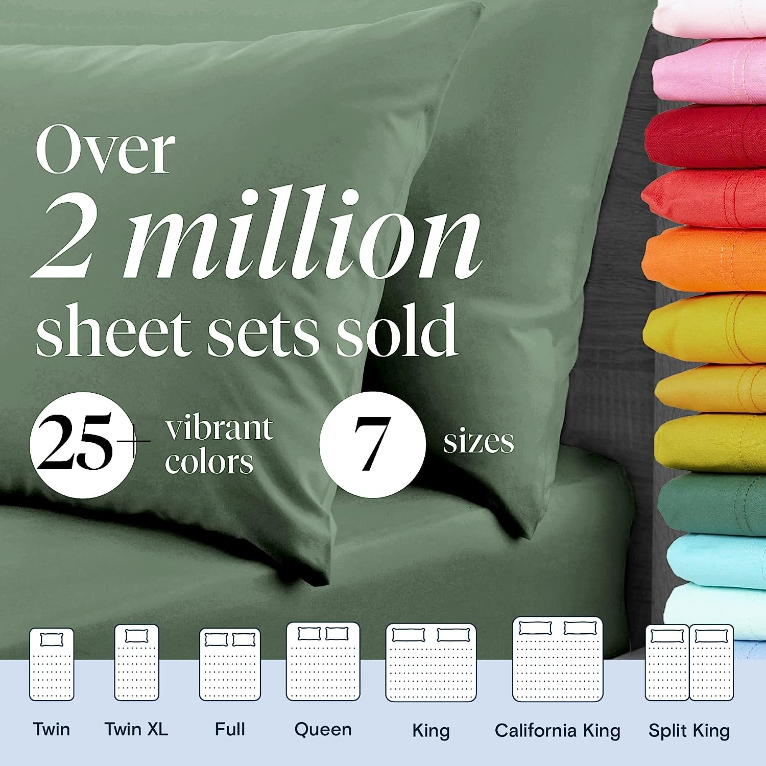 LuxClub Twin Sheets Set - Soft Twin Bed Sheets for Boys and Girls, 4 PC Deep Pockets 18" Eco Friendly Wrinkle Free Kids Fitted Sheets Machine Washable Hotel Bedding Silky Soft- Tree Moss Green Twin