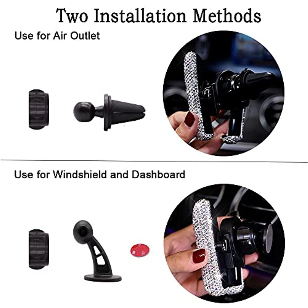 Glitter Car Phone Holder: 360° Adjustable Auto Car Stand For Women &amp; Girls - Perfect Gift For Your Loved One!