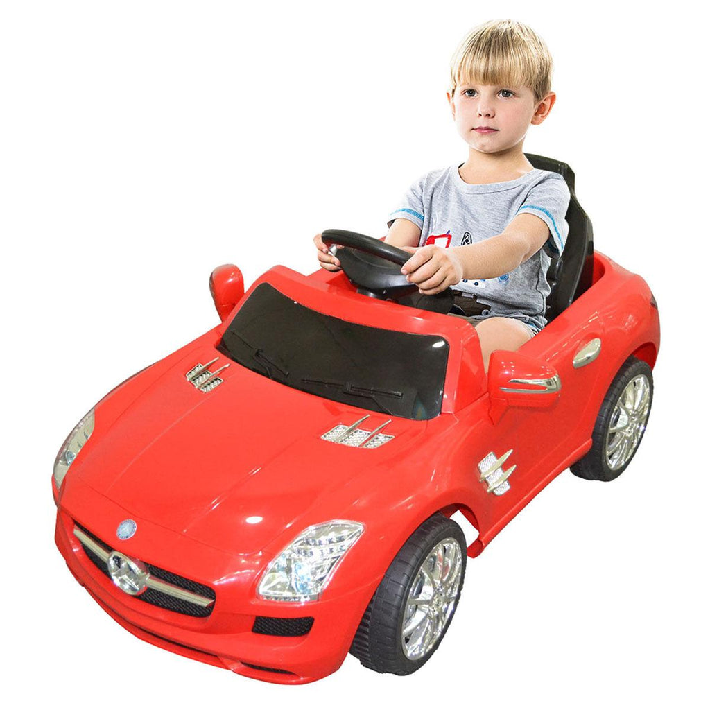 Goplus red mercedes benz sls r/c mp3 kids ride on car electric battery toy