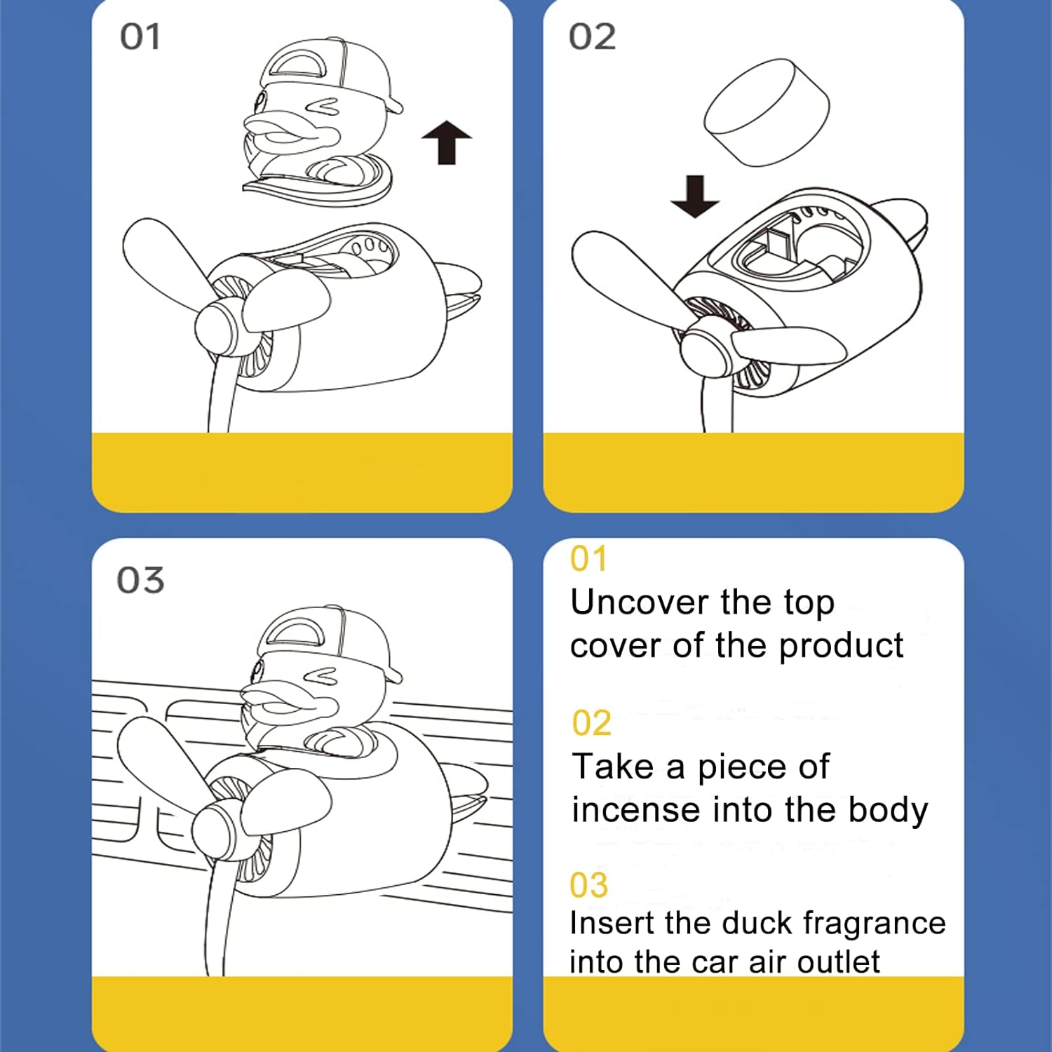 Cacacece Car Air Fresheners Duck Pilot Automotive Auto Vehicle Air Outlet Car Perfume Fragrance