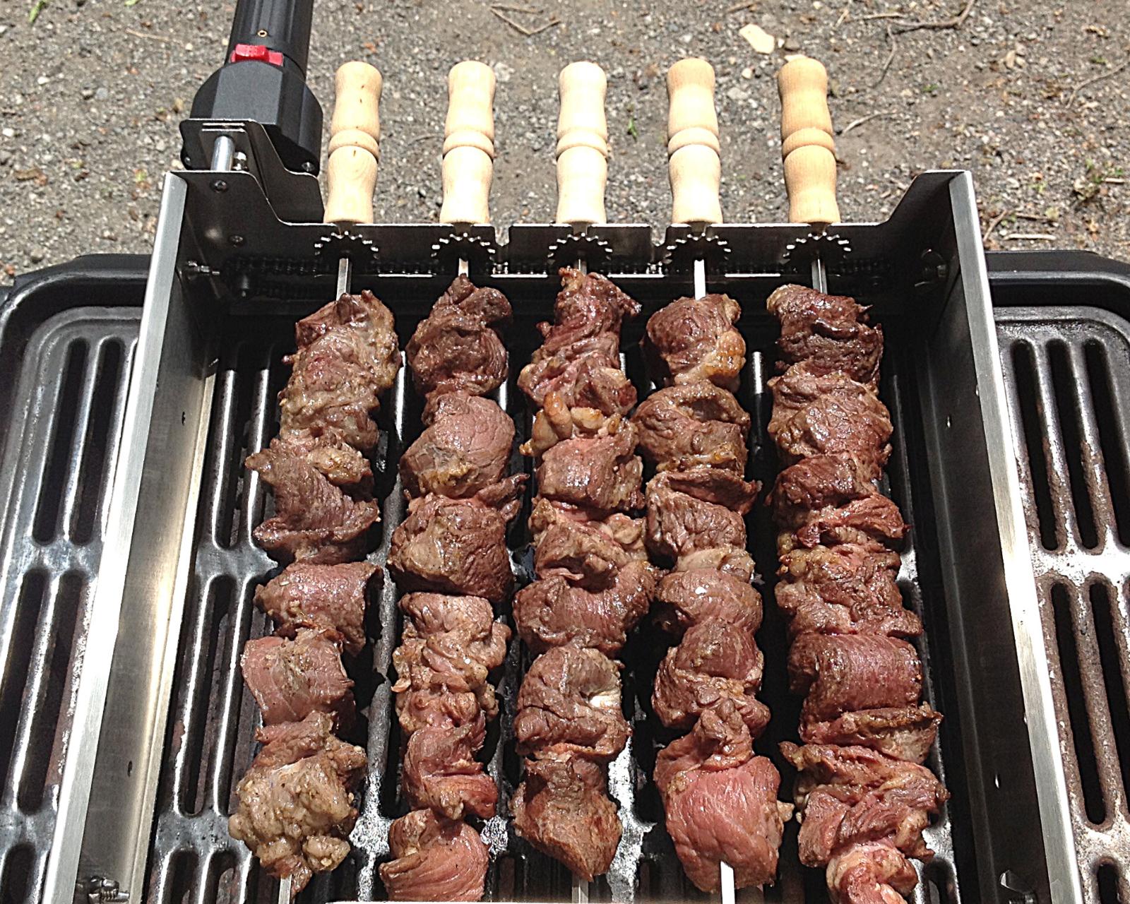 543 -Motorized kebob skewers for your existing gas / charcoal BBQ grill