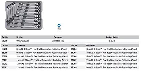 GEARWRENCH 12 Pc. 12 Pt. XL X-Beam Flex Head Ratcheting Combination Wrench Set, Metric - 85288
