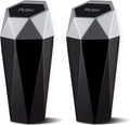JUSTTOP Car Trash Can with Lid, Diamond  Small Automatic Portable Trash Can, Easy to Clean, Used in Car Home Office Interior Accessories, 2PCS(Silver)