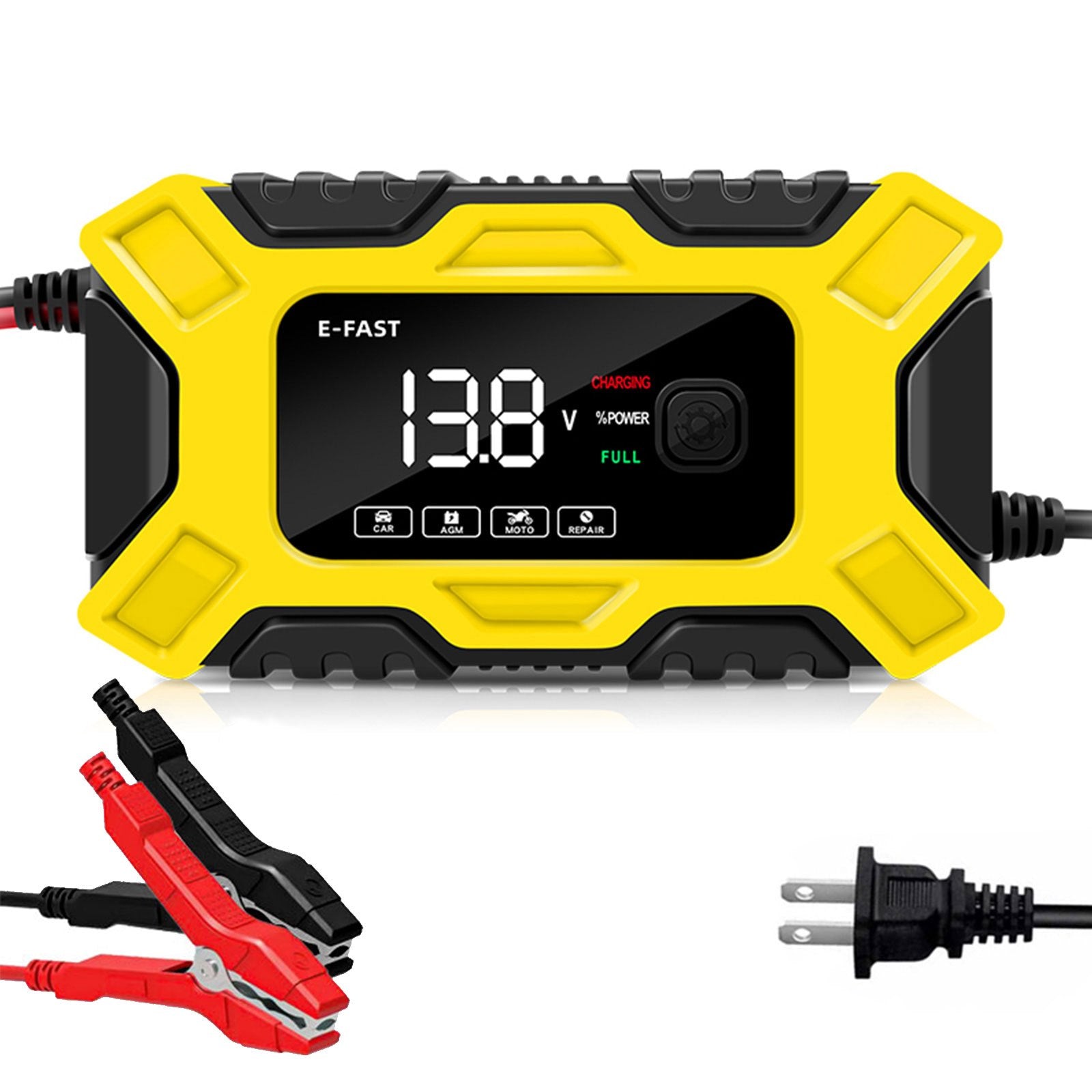 6A 12V Digital Car Battery Charger Full Automatic Car Battery Charger Power Puls Repair Chargers Lead Acid AGM Battery Charger
