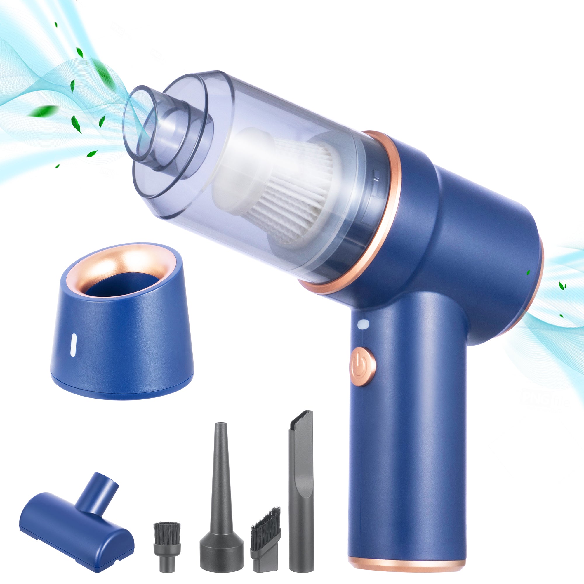 Car Vacuum Cleaner, Wireless Charging Compressed Air Duster Handheld High Power Air Blower Duster For Car Home Office