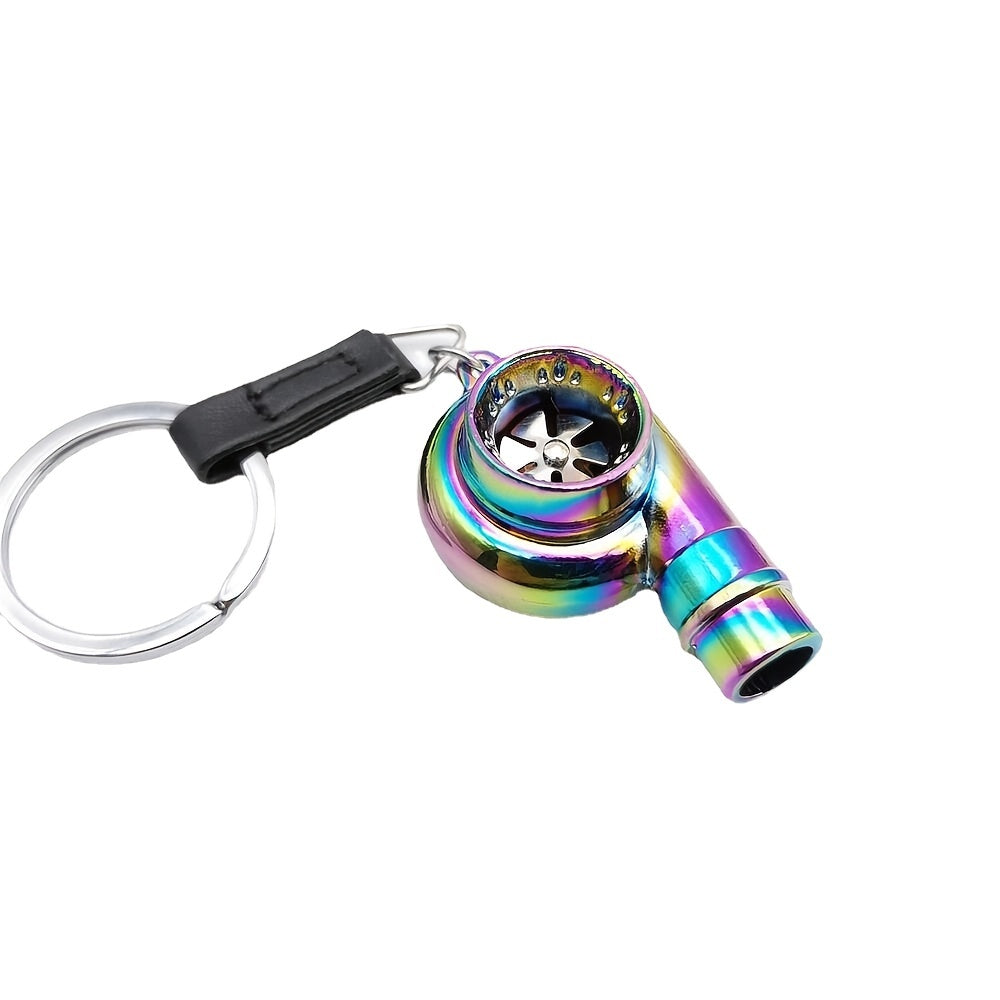 Real Whistle Sound Turbo Keychain Sleeve Bearing Spinning Turbo Key Chian Auto Part Turbine Turbocharger Key Ring Key Holder Accessoies
