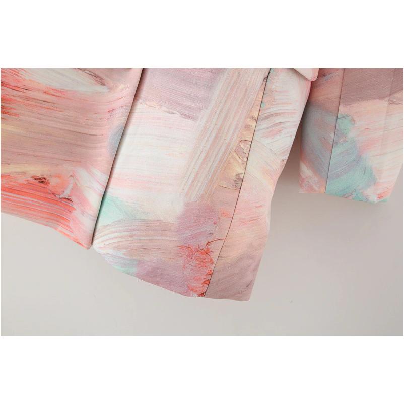 double breasted graffiti print coat