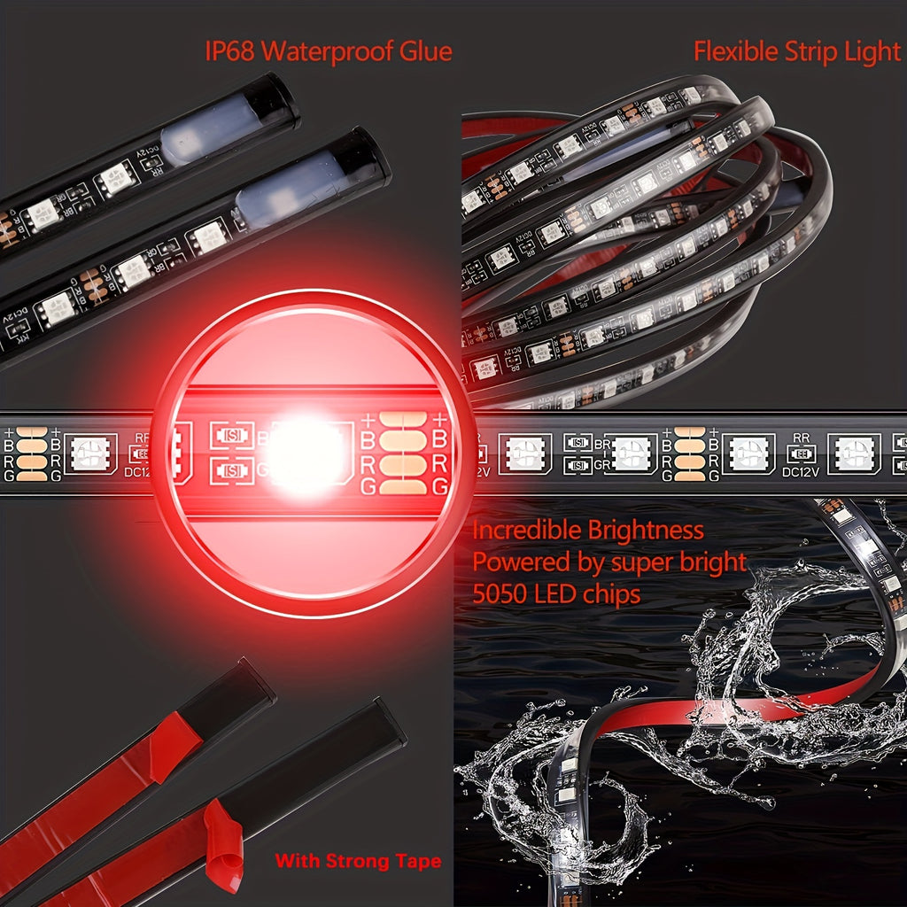 16 Million Dream Colors Chasing - Underglow Kit For Cars, SUVs &amp; Trucks With App &amp; Remote Control