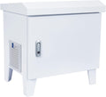 HQUA ASC01 Pond, Water Garden Weatherproof Outdoor Cabinet, Housing for Pond Aerator, Air Pump 19”W×14”D×18.5”H with 110V Cooling Fan, pre-Wired Outlet and 10’ 3-pin Plug Cord Included
