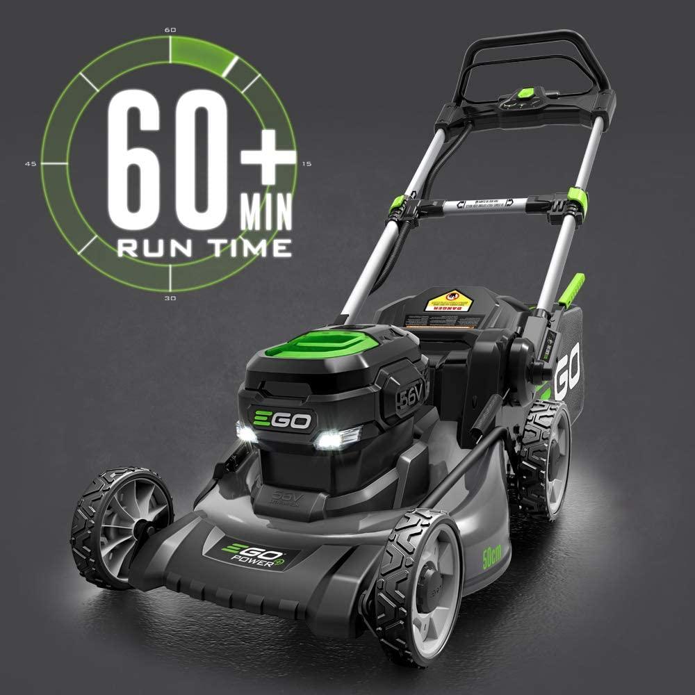 EGO Power+ LM2021 20-Inch 56-Volt Lithium-ion Cordless Battery Walk Behind Push Lawn Mower & ST1502LB 15-Inch String Trimmer & 530CFM Blower Combo Kit with 2.5Ah Battery and Charger Included, Black