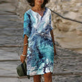 Fashion V-neck Print Dress