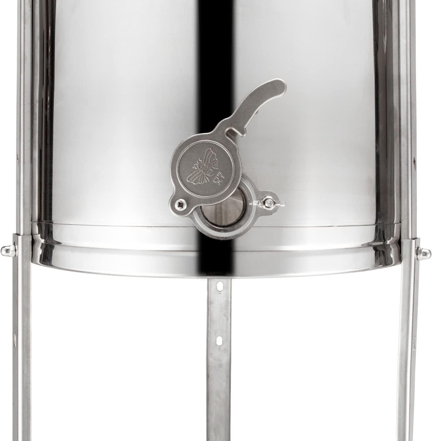 2 Frames Manual Honey Extractor Separator, Food Grade  Steel Honeycomb Spinner Drum Crank by Hand with Adjustable Height Stands, Beekeeping Pro Extraction Apiary CentrifuEquipment