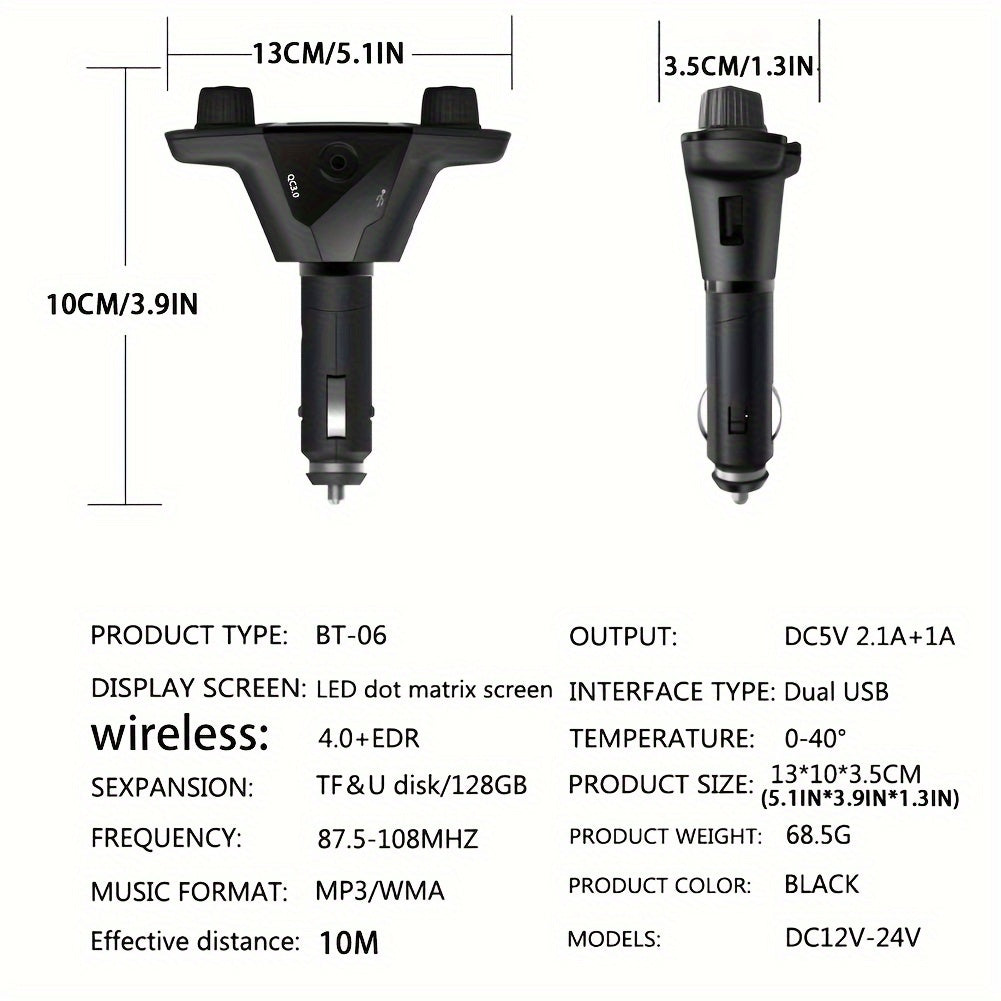 Car FM Transmitter MP3 Player Adapter Charger Handsfree