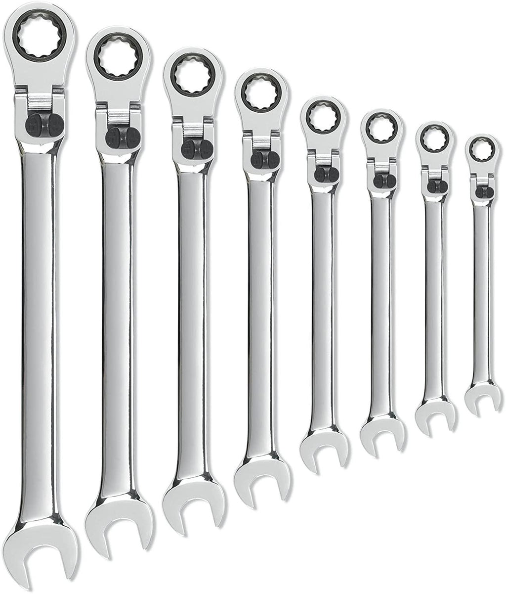 GEARWRENCH 8 Pc. 12 Pt. XL LocFlex Head Ratcheting Combination Wrench Set, SAE - 85798