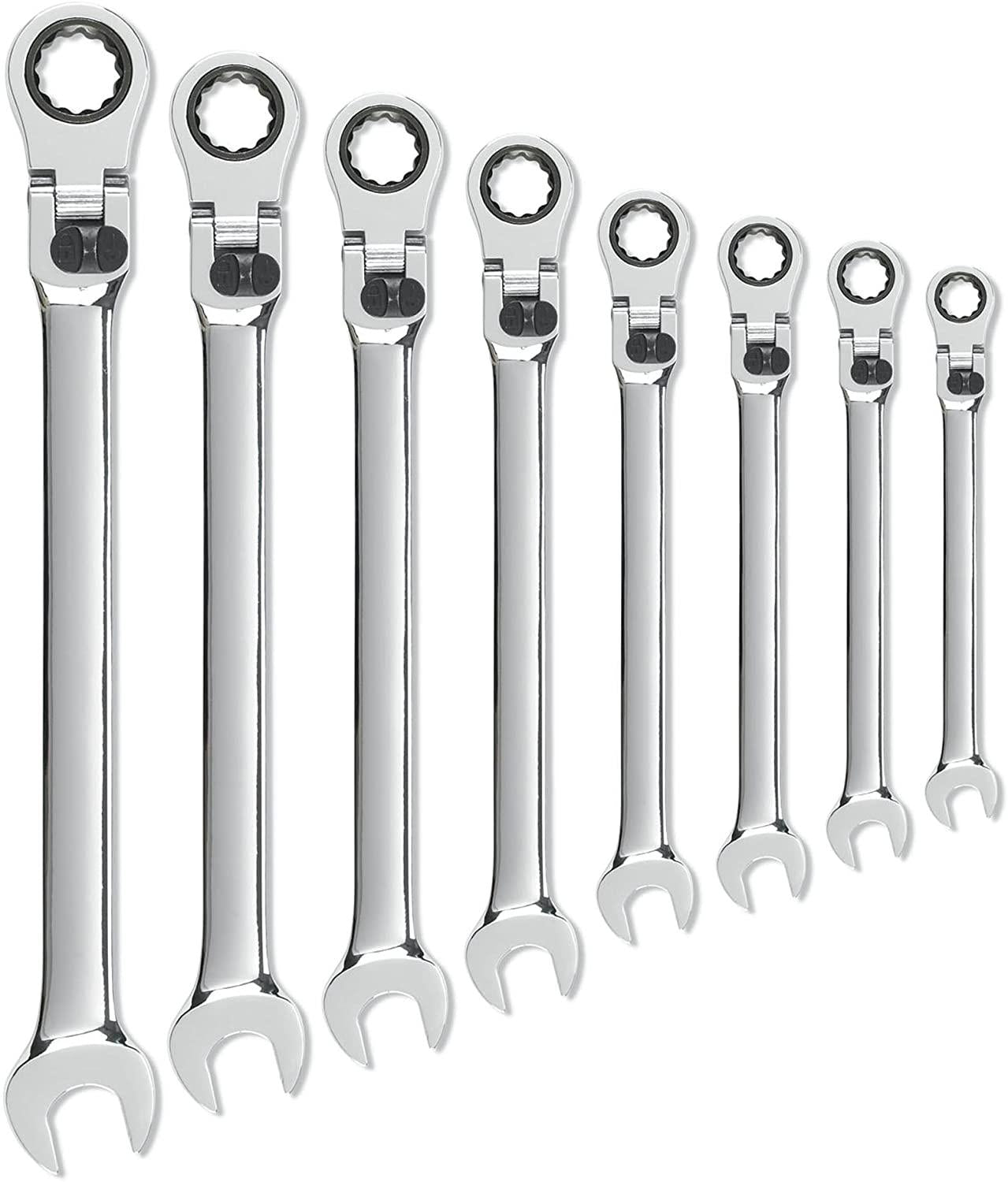 GEARWRENCH 8 Pc. 12 Pt. XL LocFlex Head Ratcheting Combination Wrench Set, SAE - 85798
