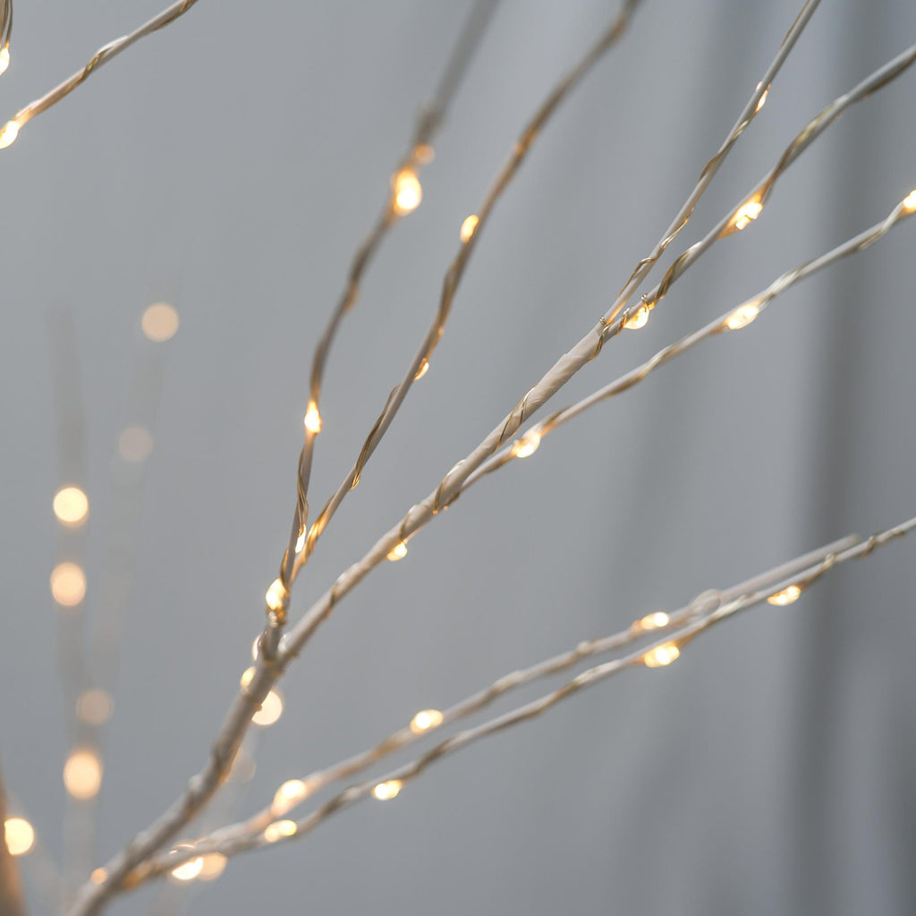 SYNGAR 4/5/6 Ft Pre-lit Artificial Christmas Birch Tree Pack of 3 for Home, Festival, Party, Christmas Decoration, Indoor and Outdoor Use, Warm White