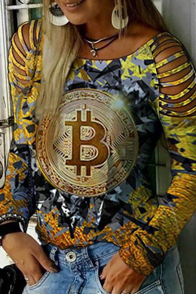 Fashion Bitcoin Print T-shirt
