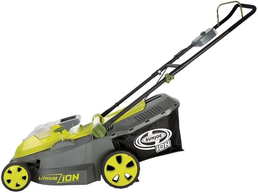 Sun Joe iON16LM 40-Volt 16-Inch Brushless Cordless Lawn Mower, Kit (w/4.0-Ah Battery + Quick Charger), ION16LM
