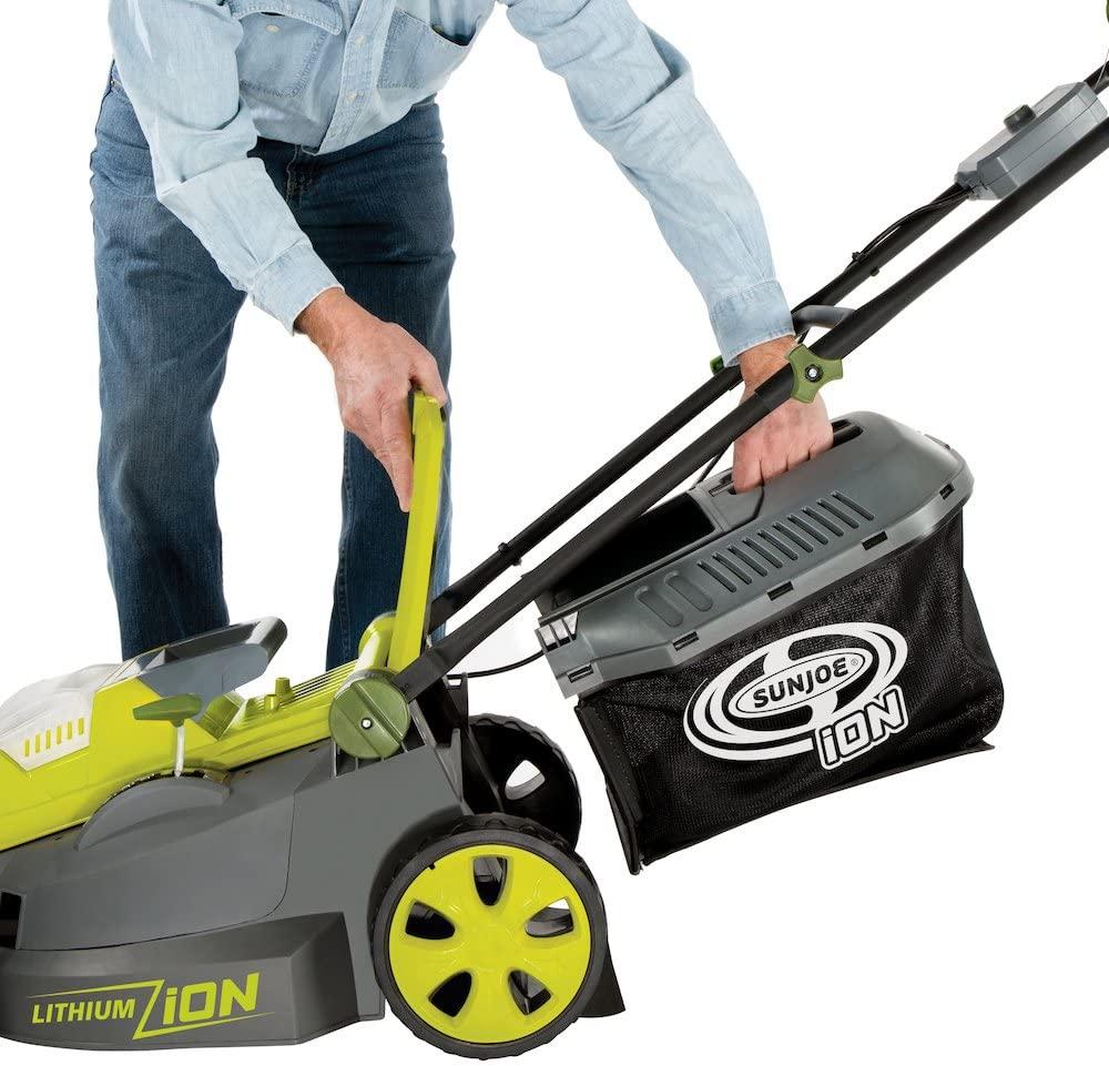 Sun Joe iON16LM 40-Volt 16-Inch Brushless Cordless Lawn Mower, Kit (w/4.0-Ah Battery + Quick Charger), ION16LM