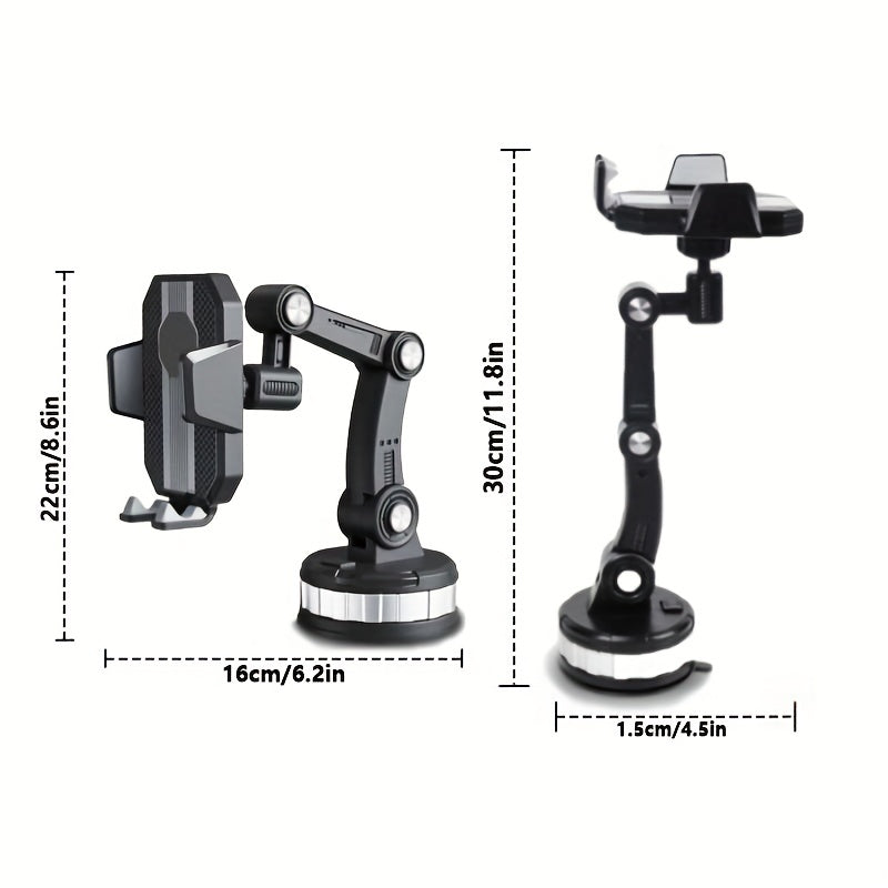 Multifunctional Mobile Phone Holder 360 Retractable Rotary Adjustment Universal Car Phone Bracket Fixed Shockproof Mobile Stand Big Support LarTruck Interior Washable Strong Sticky Gel Pad