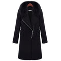 collar plush slim woolen coat