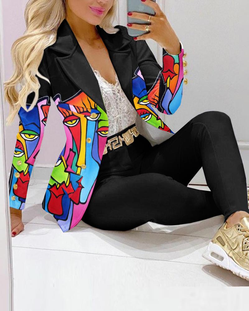 Elegant Abstract Printed Suit