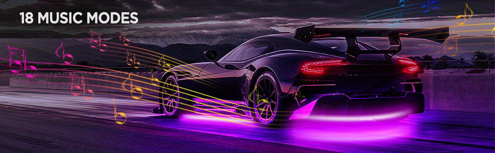 16 Million Dream Colors Chasing - Underglow Kit For Cars, SUVs &amp; Trucks With App &amp; Remote Control