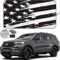 Autoamerics 1-Piece Windshield Sun Shade B&amp;W Art American Flag USA  - Foldable Car Front Window Sunshade for Most Sedans SUV Truck - Blocks Max UV Rays and Keeps Your Vehicle Cool - Medium